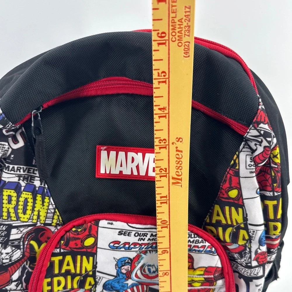 Marvel Comics Avengers Kids Backpack Black Red Comic Book Print